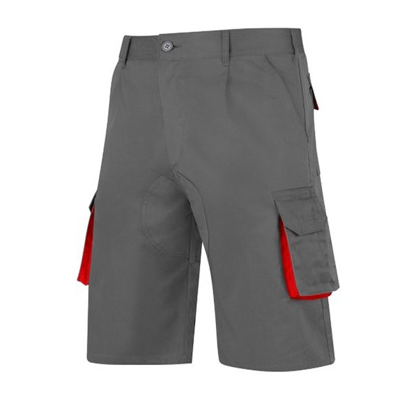 BERMUDAS MULTIBOLSILLOS CON REFUERZOS VESIN GRIS-ROJO