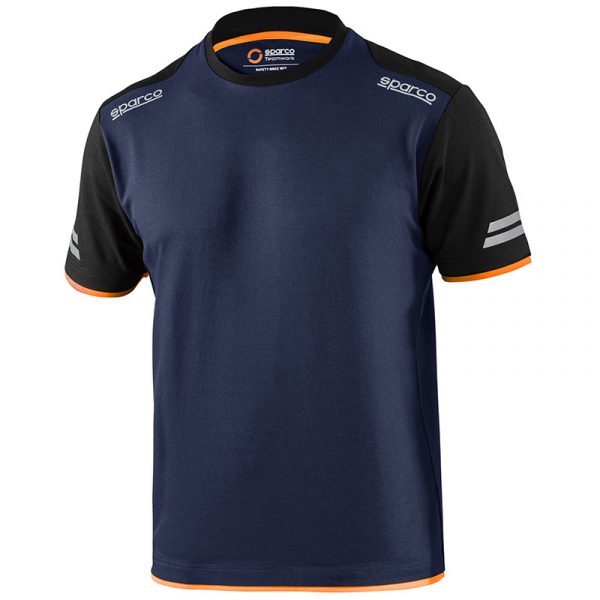 CAMISETAS SPARCO TECH T-SHIRT AZUL-NARANJA