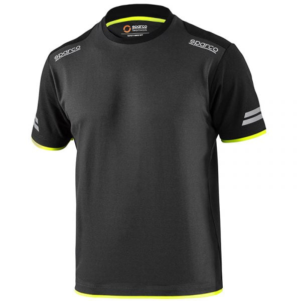 CAMISETAS SPARCO TECH T-SHIRT GRIS-AMARILLA