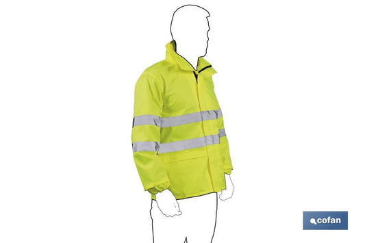 COFAN CHAQUETA LLUVIA ALTA VISIBILIDAD PÓLUX AMARILLO